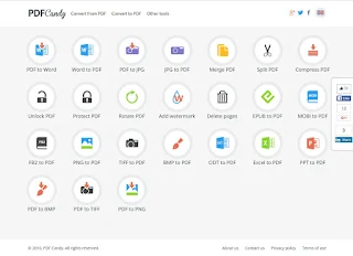 خدمة مجانيةPDF Candy لمعالحة 24 نوع من الملفات اونلاين