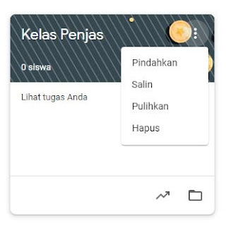 cara menghapus kelas online di classroom