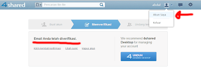 Cara Mendaftar dan Membuat Akun di 4 Shared  + Gambar