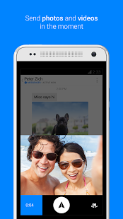shoot video, selfie, with just one tap on fb messenger