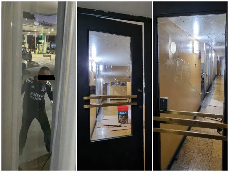Rompes vidrios de cuartel de Bomberos en Osorno