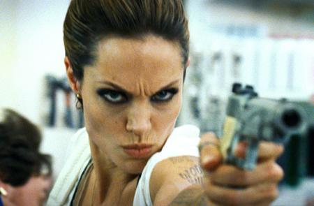 angelina jolie wanted hand tattoo. Angelina Jolie Wanted Gun.