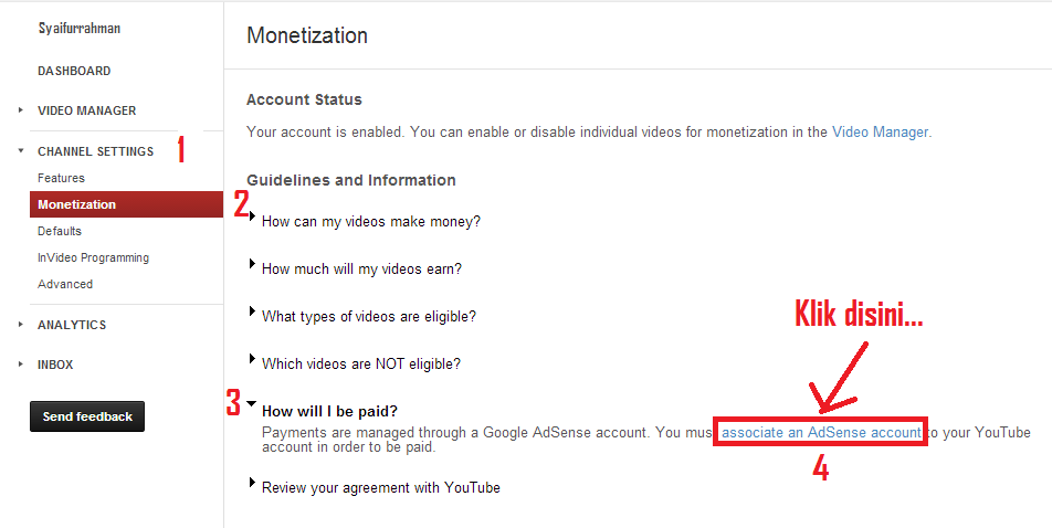 youtube adsense monetize