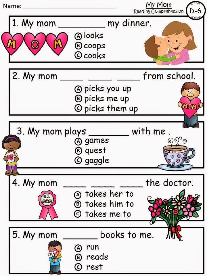 http://www.teacherspayteachers.com/Product/A-FREEBIE-Mothers-Day-ThemeMy-Mom-Level-D-6-Guided-Reading-Book-1231560