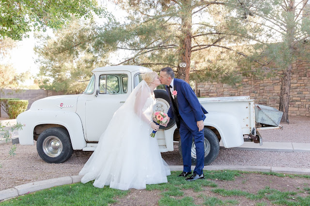 Shenandoah Mill Wedding Bride and Groom Portraits with 1956 Ford Vintage Truck