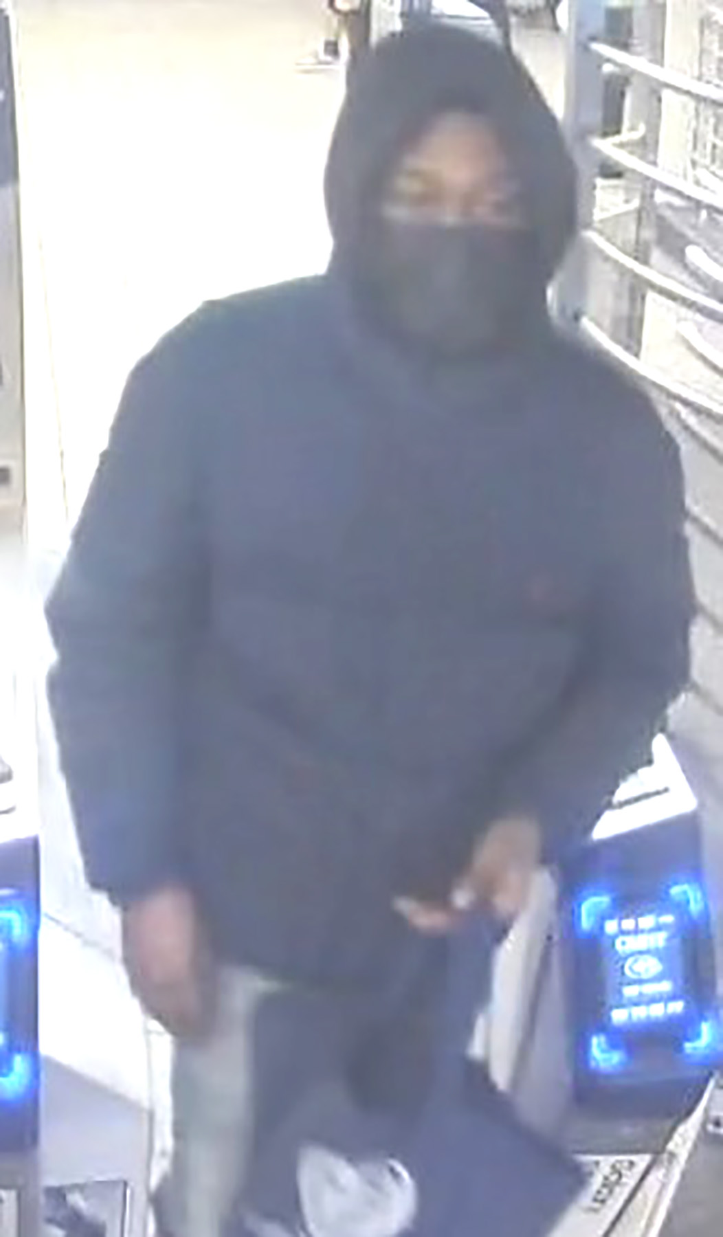 The NYPD is searching for this man in connection with an assault and robbery of a straphanger at the Times Square subway station. -Photo by NYPD