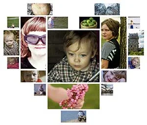 Heart Shaped Photo Collage in GIMP