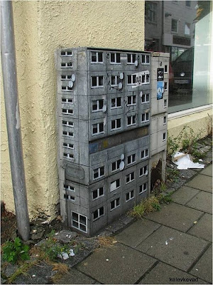 Miniature Buildings - Street Art by Evol Seen On lolpicturegallery.blogspot.com