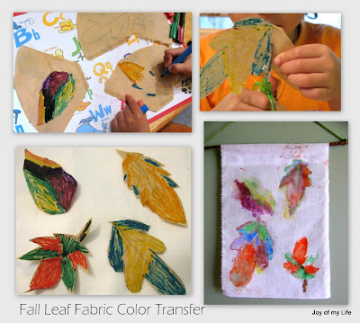 Kids Crafts: Fabric Color Transfer Fall Foliage Flag