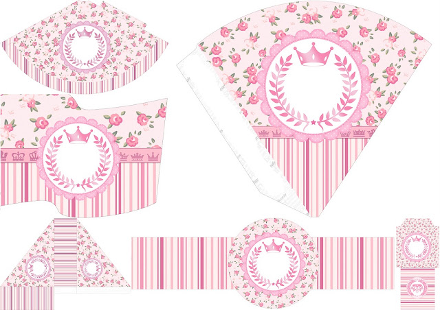 Pink Crown in Shabby Chic Free Party Printables.