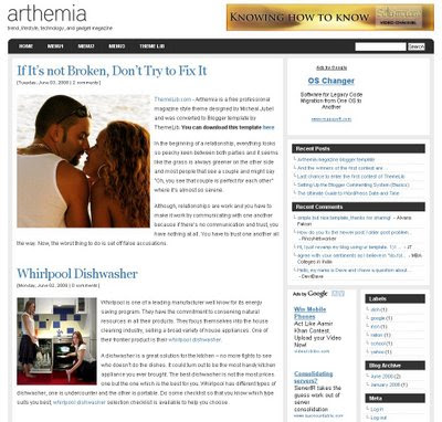 Arthemia Blogger Template