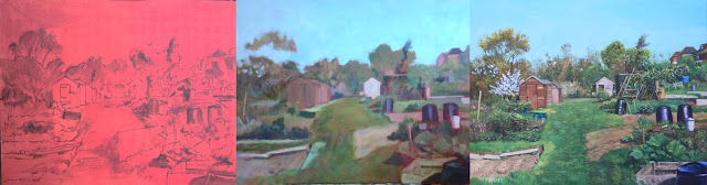 Davey hampshire gardening sheds art WIP