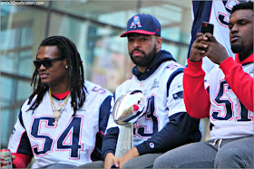 Jugadores en el Desfile de los Patriots por la Celebración de la Super Bowl LIII