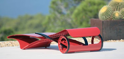 D-Lux Aluminum Sun Lounger Red