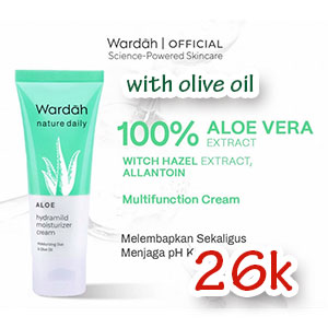 Wardah Nature Daily Aloe Hydramild Moisturizer Cream 