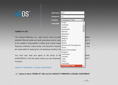  Pengertian Compliance Test Pada Firmware Radio Ubiquity Menampilkan Compliance Test di Firmware Ubiquity