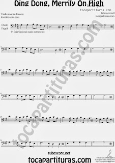 Partitura de Ding Dong, Merrily On High para Violonchelo y Fagot by Sheet Music for Cello and Bassoon Music Scores