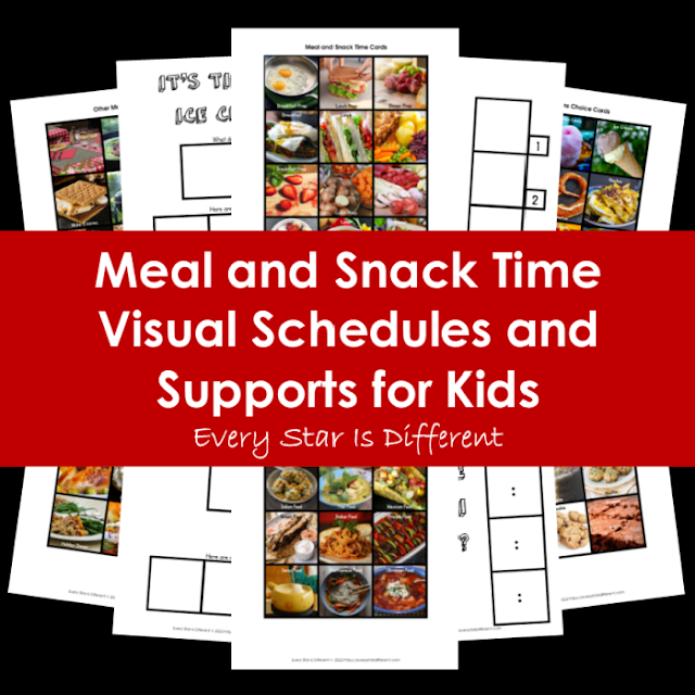 Meal and Snack Time Visual Schedule and Supports for Kids