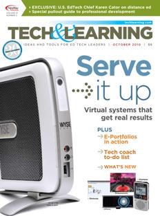 Tech & Learning. Ideas and tools for ED Tech leaders 31-03 - October 2010 | ISSN 1053-6728 | TRUE PDF | Mensile | Professionisti | Tecnologia | Educazione
For over three decades, Tech & Learning has remained the premier publication and leading resource for education technology professionals responsible for implementing and purchasing technology products in K-12 districts and schools. Our team of award-winning editors and an advisory board of top industry experts provide an inside look at issues, trends, products, and strategies pertinent to the role of all educators –including state-level education decision makers, superintendents, principals, technology coordinators, and lead teachers.