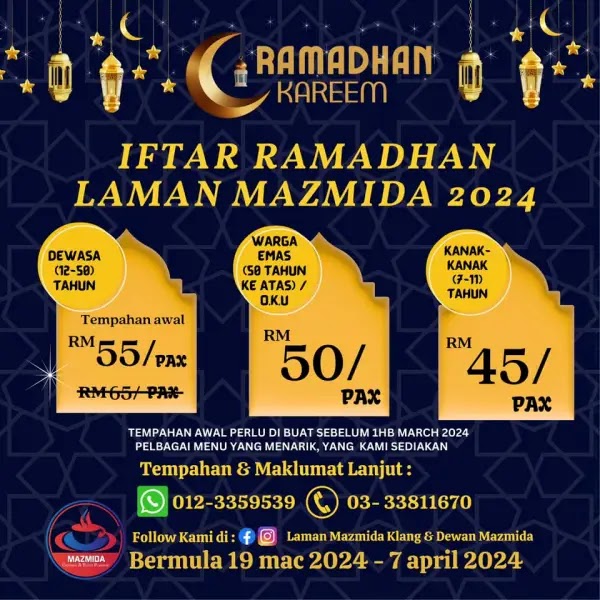 Poster Buffet Ramadhan 2024 di Laman Mazmida Klang