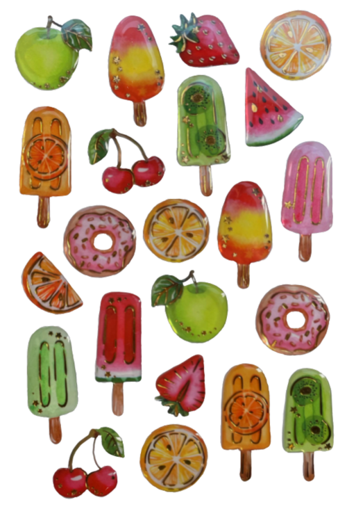 Fruit ice lolly themed stickers 