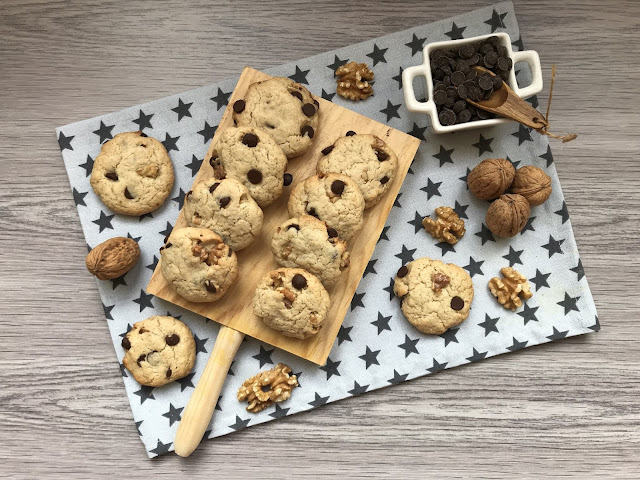 COOKIES DE MAYONESA CON PEPITAS DE CHOCOLATE Y NUECES RECETA