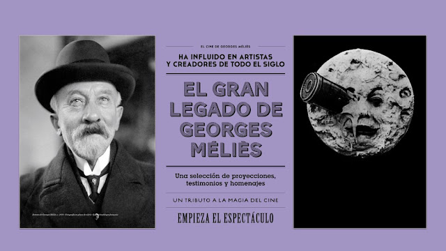 Cartel y fotos de la exposición sobre Méliès