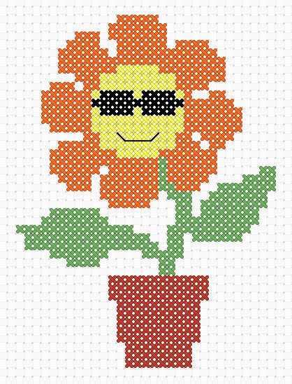 Download our fun new free cross stitch pattern'Cool' as shown below