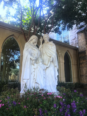 the gardens of St. Mary's Church, Fredericksburg, Texas