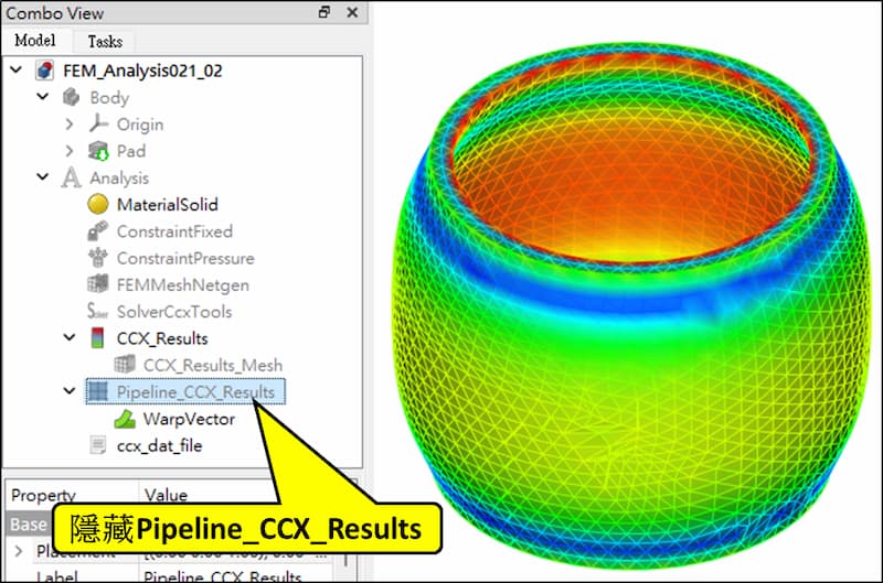 Drawing software：FreeCAD 0.21 FEM