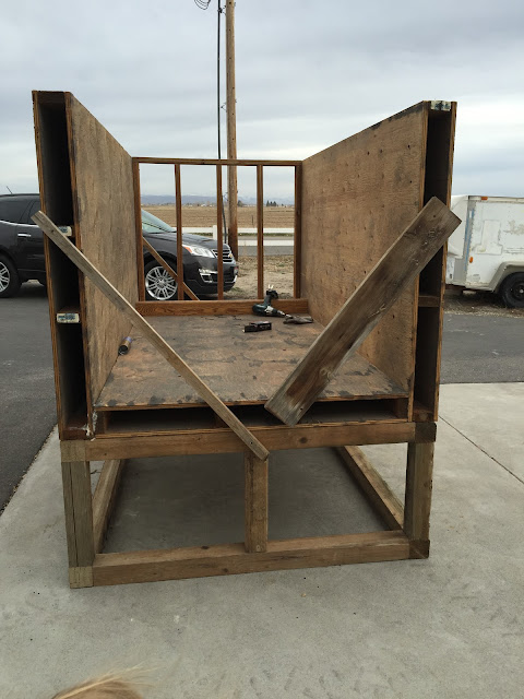 Buiding Nesting Boxes in Pallet Chicken Coop