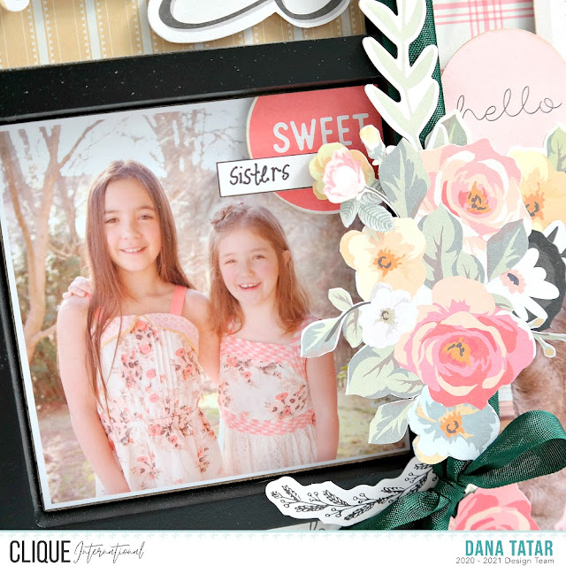 Easter Photo Decorated with Flower Die-Cut Ephemera in a Shadow Box