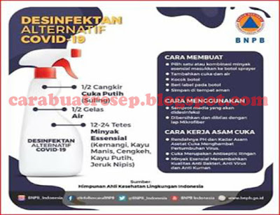 Foto Resep Disinfektan Alternatif Covid 19 Alias Corona yang Sangat Menjengkelkan