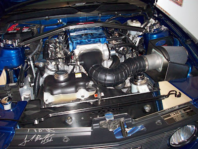 Pimped out Ford Mustang 2007 under the hood After market intake