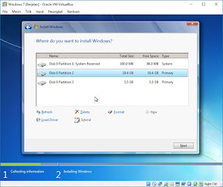  secara virtual sama dengan instalasi secara real pada komputer Tutorial Cara Install Windows 7 Dengan VirtualBox