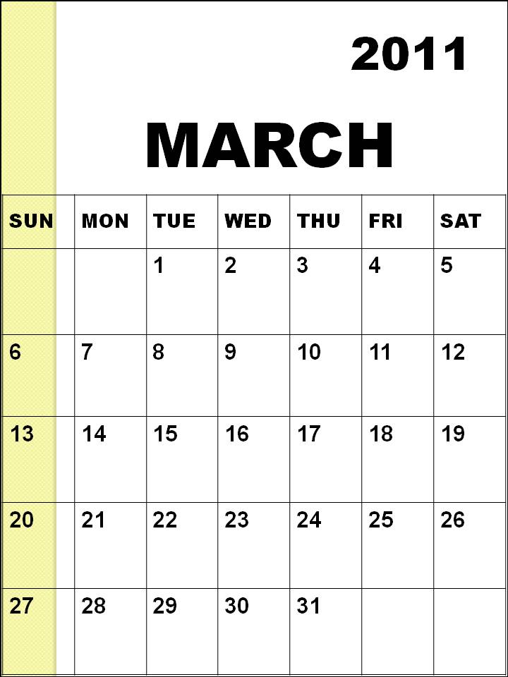 march 2011 blank calendar template. lank calendar template march.