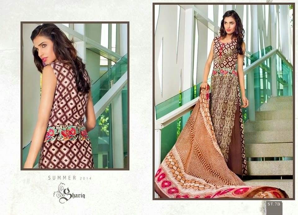 Summer Printed Lawn In Brown