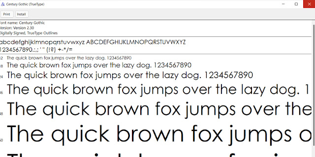 Century Gothic Font Preview