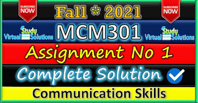 MCM301 Assignment 1 Solution Fall 2021
