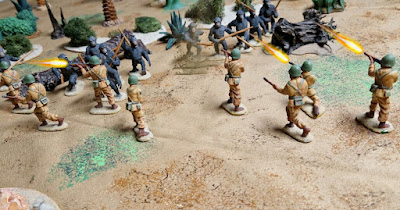 a planet of the apes wargame. a game with free OMOG and OMOK wargame rules by Thor Sheil. how to create a budget POTA looking ape army on budget.