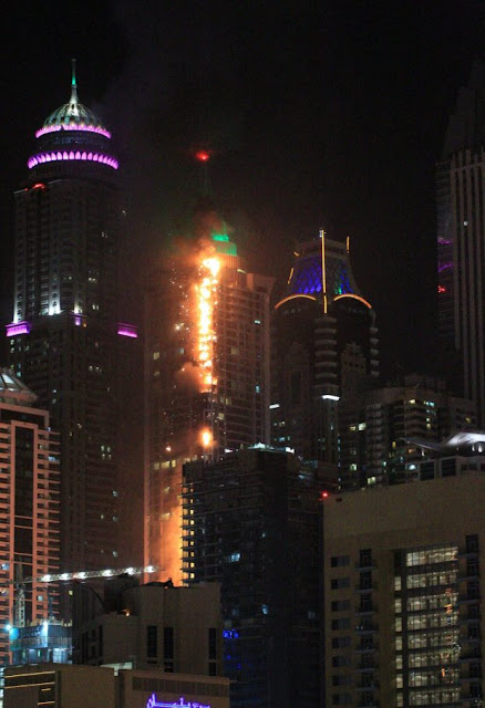 Huge fire rips through one of world’s tallest skyscraper in Dubai