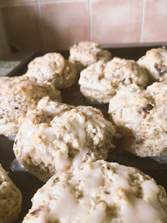 Fig, walnut, orange scones