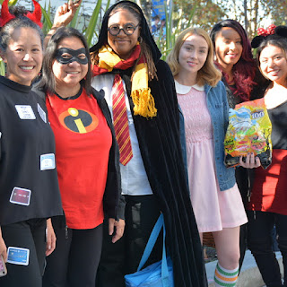 Staff dressed in Halloween costumes