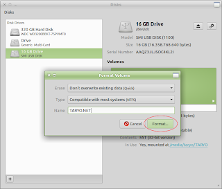 Langkah Mudah dan Cepat Format Flash Disk di Ubuntu/Linux Mint 