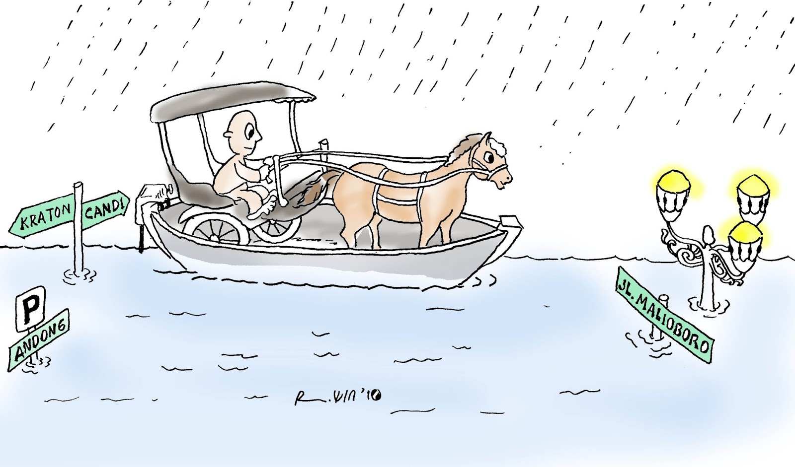 Koleksi Gambar Kartun Bencana Alam Banjir Phontekno