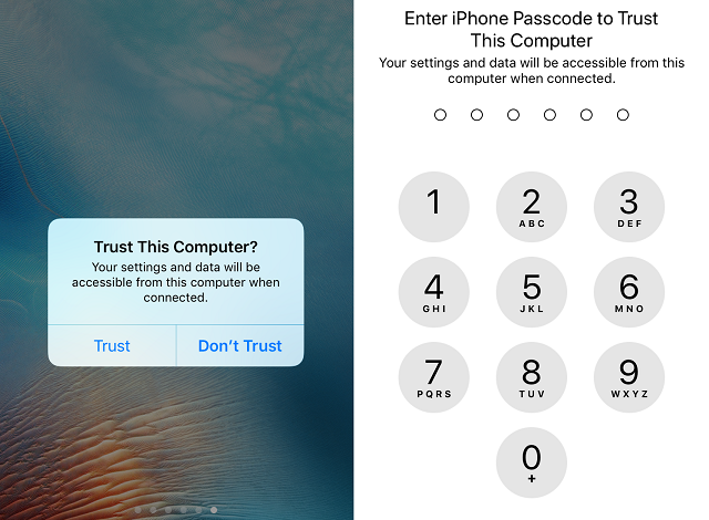 iOS11 now requires a PIN or passcode to trust and sync to a new PC