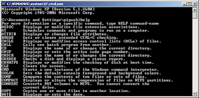 Commands List For DOS