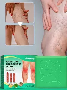 100g Varicure Treatment Soap Varicose Veins Cream Vasculitis Phlebitis Earthworm Spider Leg Cleaning Soap Pain Relief Safety US $0.73 1 sold