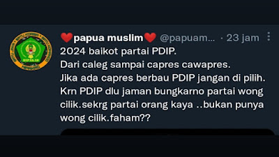 Papua Muslim Serukan Boikot PDIP: Jika Ada Capres Berbau PDIP Jangan Dipilih