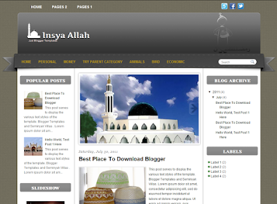 Insya Allah Blogger Template